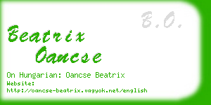 beatrix oancse business card